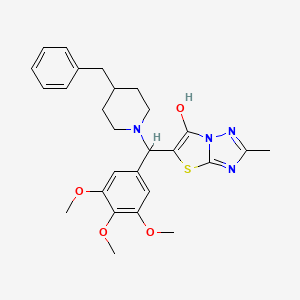 molecular formula C27H32N4O4S B2958552 5-((4-苄基哌啶-1-基)(3,4,5-三甲氧基苯基)甲基)-2-甲基噻唑并[3,2-b][1,2,4]三唑-6-醇 CAS No. 851969-78-3