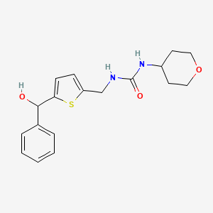 molecular formula C18H22N2O3S B2958553 1-((5-(hydroxy(phenyl)methyl)thiophen-2-yl)methyl)-3-(tetrahydro-2H-pyran-4-yl)urea CAS No. 2034622-20-1
