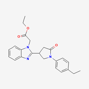 ethyl {2-[1-(4-ethylphenyl)-5-oxopyrrolidin-3-yl]-1H-benzimidazol-1-yl}acetate