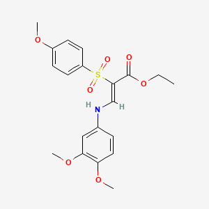 ethyl (2Z)-3-[(3,4-dimethoxyphenyl)amino]-2-(4-methoxybenzenesulfonyl)prop-2-enoate