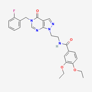 3,4-diethoxy-N-(2-(5-(2-fluorobenzyl)-4-oxo-4,5-dihydro-1H-pyrazolo[3,4-d]pyrimidin-1-yl)ethyl)benzamide