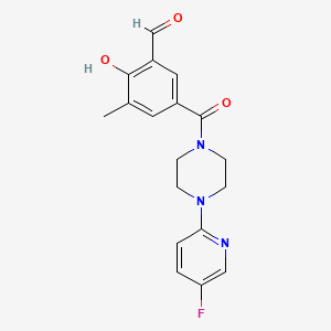 molecular formula C18H18FN3O3 B2958571 5-[4-(5-Fluoropyridin-2-yl)piperazine-1-carbonyl]-2-hydroxy-3-methylbenzaldehyde CAS No. 2224366-76-9