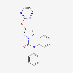molecular formula C21H20N4O2 B2958573 N,N-diphenyl-3-(pyrimidin-2-yloxy)pyrrolidine-1-carboxamide CAS No. 2034316-58-8