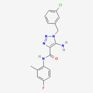 5-amino-1-[(3-chlorophenyl)methyl]-N-(4-fluoro-2-methylphenyl)triazole-4-carboxamide