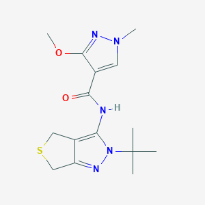 molecular formula C15H21N5O2S B2958576 N-(2-(叔丁基)-4,6-二氢-2H-噻吩并[3,4-c]吡唑-3-基)-3-甲氧基-1-甲基-1H-吡唑-4-甲酰胺 CAS No. 1219912-88-5