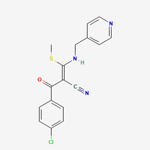 molecular formula C17H14ClN3OS B2958579 (2Z)-2-[(Z)-4-氯苯甲酰]-3-(甲硫基)-3-{[(吡啶-4-基)甲基]氨基}丙-2-烯腈 CAS No. 866009-21-4