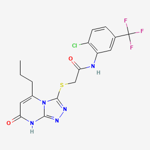 N-(2-chloro-5-(trifluoromethyl)phenyl)-2-((7-oxo-5-propyl-7,8-dihydro-[1,2,4]triazolo[4,3-a]pyrimidin-3-yl)thio)acetamide