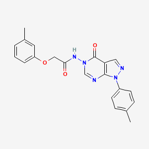 molecular formula C21H19N5O3 B2958587 N-(4-氧代-1-(对甲苯基)-1H-吡唑并[3,4-d]嘧啶-5(4H)-基)-2-(间甲苯氧基)乙酰胺 CAS No. 899966-76-8