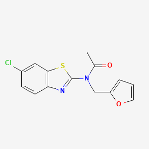 molecular formula C14H11ClN2O2S B2958588 N-(6-chlorobenzo[d]thiazol-2-yl)-N-(furan-2-ylmethyl)acetamide CAS No. 922379-49-5