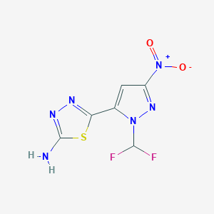 5-[2-(Difluoromethyl)-5-nitropyrazol-3-yl]-1,3,4-thiadiazol-2-amine