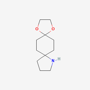 molecular formula C11H19NO2 B2958599 1,4-Dioxa-9-azadispiro[4.2.4.2]tetradecane CAS No. 143040-01-1