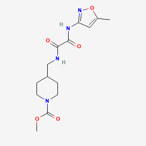 molecular formula C14H20N4O5 B2958601 Methyl 4-((2-((5-methylisoxazol-3-yl)amino)-2-oxoacetamido)methyl)piperidine-1-carboxylate CAS No. 1235121-41-1