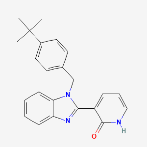 molecular formula C23H23N3O B2958602 3-{1-[4-(tert-butyl)benzyl]-1H-1,3-benzimidazol-2-yl}-2(1H)-pyridinone CAS No. 861211-95-2