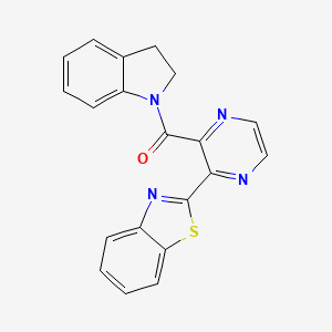 molecular formula C20H14N4OS B2958606 (3-(Benzo[d]thiazol-2-yl)pyrazin-2-yl)(indolin-1-yl)methanone CAS No. 873856-72-5