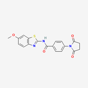 molecular formula C19H15N3O4S B2958610 4-(2,5-dioxopyrrolidin-1-yl)-N-(6-methoxybenzo[d]thiazol-2-yl)benzamide CAS No. 330191-20-3