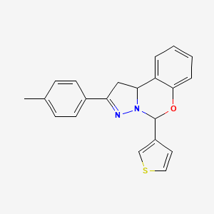 5-(thiophen-3-yl)-2-(p-tolyl)-5,10b-dihydro-1H-benzo[e]pyrazolo[1,5-c][1,3]oxazine