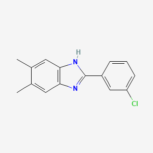 molecular formula C15H13ClN2 B2958626 2-(3-chlorophenyl)-5,6-dimethyl-1H-benzimidazole CAS No. 304881-19-4