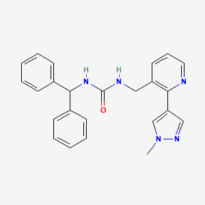 molecular formula C24H23N5O B2958632 1-benzhydryl-3-((2-(1-methyl-1H-pyrazol-4-yl)pyridin-3-yl)methyl)urea CAS No. 2319855-11-1