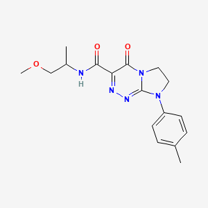 molecular formula C17H21N5O3 B2958636 N-(1-methoxypropan-2-yl)-8-(4-methylphenyl)-4-oxo-4H,6H,7H,8H-imidazo[2,1-c][1,2,4]triazine-3-carboxamide CAS No. 952858-34-3