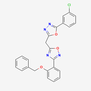 molecular formula C24H17ClN4O3 B2958637 3-(2-(Benzyloxy)phenyl)-5-((5-(3-chlorophenyl)-1,3,4-oxadiazol-2-yl)methyl)-1,2,4-oxadiazole CAS No. 1251587-88-8