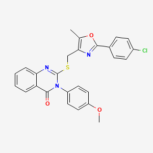 2-(((2-(4-chlorophenyl)-5-methyloxazol-4-yl)methyl)thio)-3-(4-methoxyphenyl)quinazolin-4(3H)-one