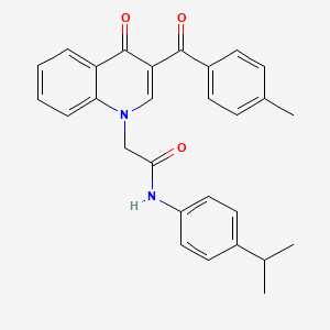 molecular formula C28H26N2O3 B2958644 N-(4-isopropylphenyl)-2-(3-(4-methylbenzoyl)-4-oxoquinolin-1(4H)-yl)acetamide CAS No. 895652-14-9