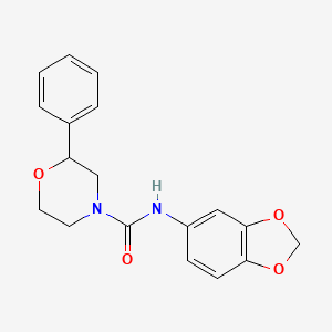 molecular formula C18H18N2O4 B2958656 N-(benzo[d][1,3]dioxol-5-yl)-2-phenylmorpholine-4-carboxamide CAS No. 1206993-48-7