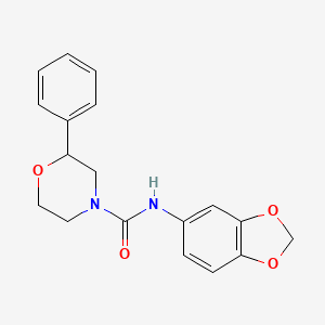 molecular formula C18H18N2O4 B2958656 N-(苯并[d][1,3]二氧杂环-5-基)-2-苯基吗啉-4-甲酰胺 CAS No. 1206993-48-7