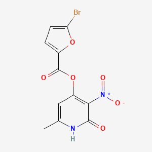 molecular formula C11H7BrN2O6 B2958657 (6-methyl-3-nitro-2-oxo-1H-pyridin-4-yl) 5-bromofuran-2-carboxylate CAS No. 868680-23-3