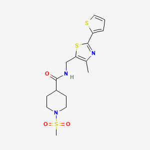 N-((4-methyl-2-(thiophen-2-yl)thiazol-5-yl)methyl)-1-(methylsulfonyl)piperidine-4-carboxamide