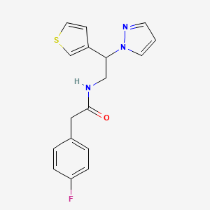 N-(2-(1H-pyrazol-1-yl)-2-(thiophen-3-yl)ethyl)-2-(4-fluorophenyl)acetamide