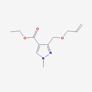 molecular formula C11H16N2O3 B2958672 Ethyl 1-methyl-3-(prop-2-enoxymethyl)pyrazole-4-carboxylate CAS No. 1975118-89-8