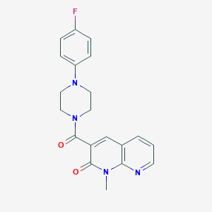 molecular formula C20H19FN4O2 B2958675 3-(4-(4-fluorophenyl)piperazine-1-carbonyl)-1-methyl-1,8-naphthyridin-2(1H)-one CAS No. 899980-68-8