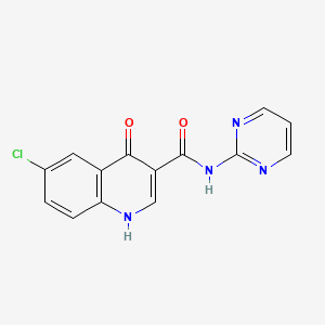 molecular formula C14H9ClN4O2 B2958683 6-chloro-4-hydroxy-N-(pyrimidin-2-yl)quinoline-3-carboxamide CAS No. 955314-70-2