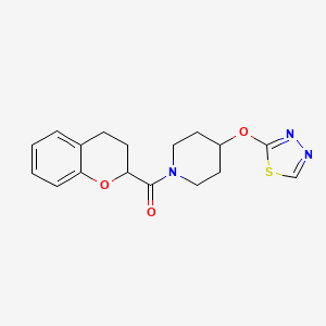 (4-((1,3,4-Thiadiazol-2-yl)oxy)piperidin-1-yl)(chroman-2-yl)methanone