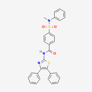 molecular formula C29H23N3O3S2 B2958693 N-(4,5-二苯基-1,3-噻唑-2-基)-4-[甲基(苯基)磺酰基]苯甲酰胺 CAS No. 391222-18-7