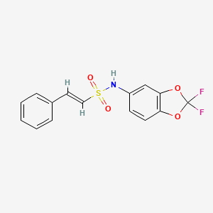 (E)-N-(2,2-difluoro-1,3-benzodioxol-5-yl)-2-phenylethenesulfonamide