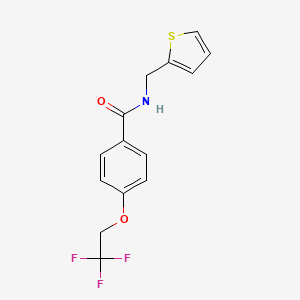 molecular formula C14H12F3NO2S B2958701 N-(2-thienylmethyl)-4-(2,2,2-trifluoroethoxy)benzenecarboxamide CAS No. 866153-62-0