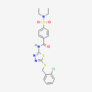 molecular formula C20H21ClN4O3S3 B2958702 N-(5-((2-氯苯甲基)硫代)-1,3,4-噻二唑-2-基)-4-(N,N-二乙基磺酰胺)苯甲酰胺 CAS No. 868974-26-9