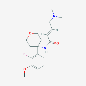 molecular formula C18H25FN2O3 B2958703 (E)-4-(Dimethylamino)-N-[4-(2-fluoro-3-methoxyphenyl)oxan-4-yl]but-2-enamide CAS No. 2411324-28-0