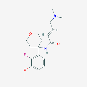 (E)-4-(Dimethylamino)-N-[4-(2-fluoro-3-methoxyphenyl)oxan-4-yl]but-2-enamide