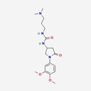 1-[1-(3,4-Dimethoxyphenyl)-5-oxopyrrolidin-3-yl]-3-[3-(dimethylamino)propyl]urea