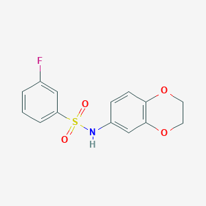 molecular formula C14H12FNO4S B2958707 N-(2,3-dihydro-1,4-benzodioxin-6-yl)-3-fluorobenzenesulfonamide CAS No. 667913-34-0