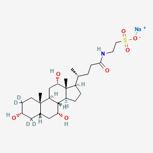 molecular formula C26H44NNaO7S B2958708 2-[[(3alpha,5beta,7alpha,12alpha)-3,7,12-Trihydroxy-24-oxocholan-24-yl-2,2,4,4-d4]amino]-ethanesulfonicacid,monosodiumsalt CAS No. 2410279-93-3