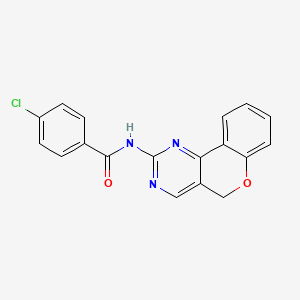 molecular formula C18H12ClN3O2 B2958710 4-chloro-N-{5H-chromeno[4,3-d]pyrimidin-2-yl}benzamide CAS No. 866041-28-3