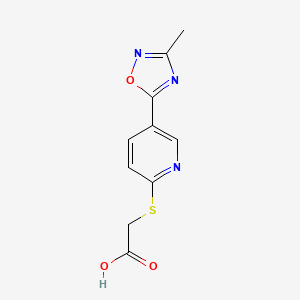 {[5-(3-Methyl-1,2,4-oxadiazol-5-yl)pyridin-2-yl]thio}acetic acid
