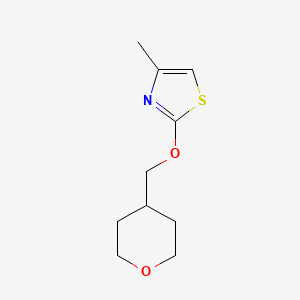 molecular formula C10H15NO2S B2958719 4-Methyl-2-[(oxan-4-yl)methoxy]-1,3-thiazole CAS No. 2176126-05-7