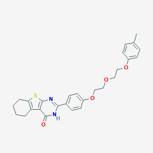 molecular formula C27H28N2O4S B295872 2-(4-{2-[2-(4-methylphenoxy)ethoxy]ethoxy}phenyl)-5,6,7,8-tetrahydro[1]benzothieno[2,3-d]pyrimidin-4(3H)-one 