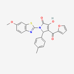 molecular formula C24H18N2O5S B2958725 4-(furan-2-carbonyl)-3-hydroxy-1-(6-methoxybenzo[d]thiazol-2-yl)-5-(p-tolyl)-1H-pyrrol-2(5H)-one CAS No. 514187-83-8