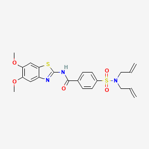 molecular formula C22H23N3O5S2 B2958727 4-(N,N-二烯丙基磺酰胺基)-N-(5,6-二甲氧基苯并[d]噻唑-2-基)苯甲酰胺 CAS No. 895439-36-8